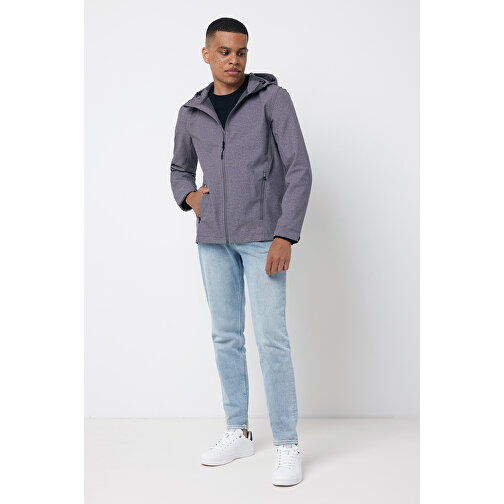 Iqoniq Makalu Herren Softshelljacke Aus Recyceltem Polyester , vulcano heather grey, 91% recyceltes Polyester, 7% recyceltes TPU, 2% Elastan, XXL, 77,00cm x 3,00cm (Länge x Höhe), Bild 5