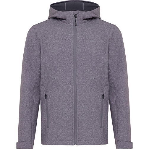 Iqoniq Makalu Herren Softshelljacke Aus Recyceltem Polyester , vulcano heather grey, 91% recyceltes Polyester, 7% recyceltes TPU, 2% Elastan, XL, 75,00cm x 3,00cm (Länge x Höhe), Bild 1