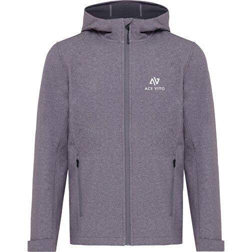 Iqoniq Makalu Herren Softshelljacke Aus Recyceltem Polyester , vulcano heather grey, 91% recyceltes Polyester, 7% recyceltes TPU, 2% Elastan, M, 71,00cm x 2,50cm (Länge x Höhe), Bild 10