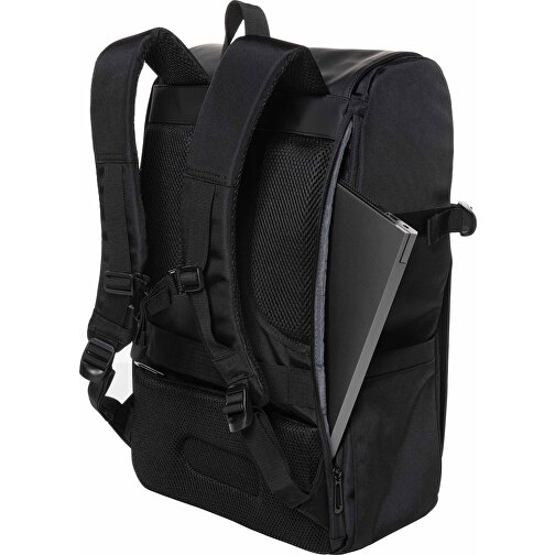 Pascal AWARE™ RPET Deluxe Weekend Rucksack , schwarz, PET - recycelt, 29,50cm x 50,00cm (Länge x Höhe), Bild 5