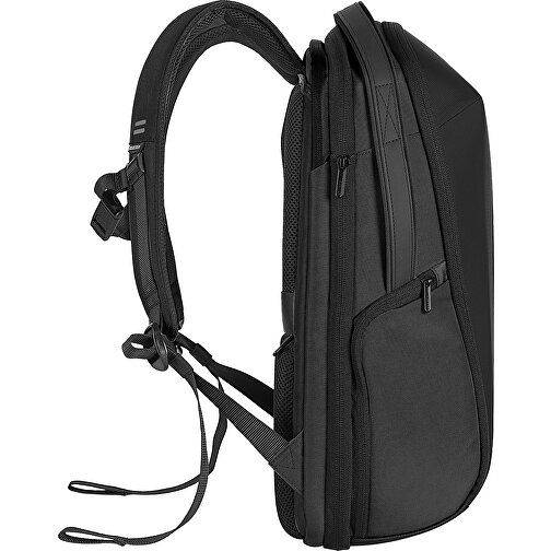 Bizz Rucksack , schwarz, PET - recycelt, 32,00cm x 18,00cm (Länge x Höhe), Bild 5