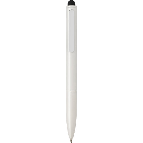 Kymi Stift Mit Stylus Aus RCS Recyceltem Aluminum , weiß, Recycelte Aluminiumlegierung, 12,90cm (Höhe), Bild 3