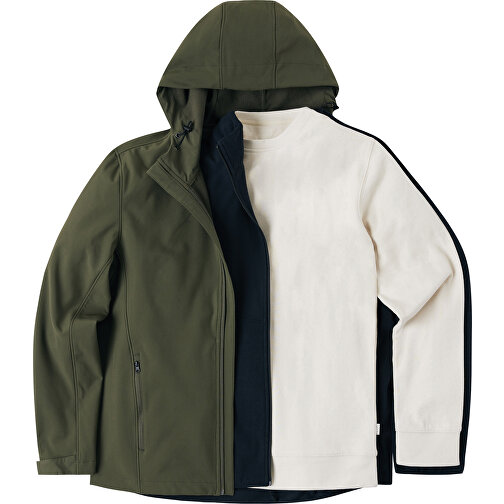 Iqoniq Makalu Herren Softshelljacke Aus Recyceltem Polyester , khaki, 91% recyceltes Polyester, 7% recyceltes TPU, 2% Elastan, L, 73,00cm x 3,00cm (Länge x Höhe), Bild 9