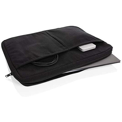 Laluka AWARE™ 15,6' Laptoptasche Aus Recycelter Baumwolle , schwarz, Baumwolle - recycelt, 38,00cm x 4,50cm (Länge x Höhe), Bild 2