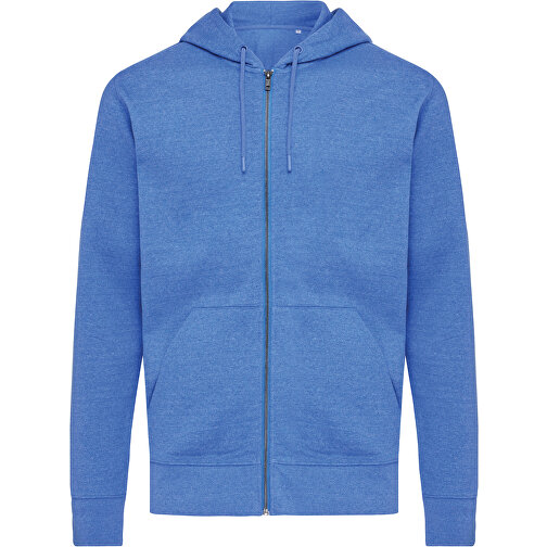 Iqoniq Abisko Zip-Kapuzenpullover Aus Recycelter Baumwolle , heather blue, 50% recycelte und 50% biologische Baumwolle, XXL, 78,00cm x 1,00cm (Länge x Höhe), Bild 1