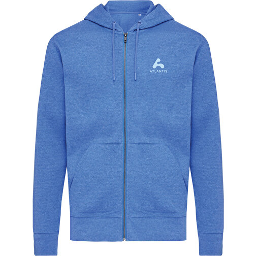 Iqoniq Abisko Zip-Kapuzenpullover Aus Recycelter Baumwolle , heather blue, 50% recycelte und 50% biologische Baumwolle, XXL, 78,00cm x 1,00cm (Länge x Höhe), Bild 4