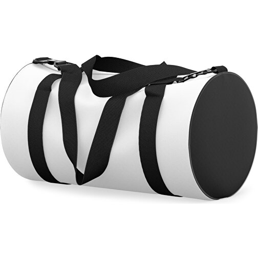 Sporttasche Modernfit , weiß / schwarz, Sublimation Poliester 300g, 27,00cm x 27,00cm x 50,00cm (Länge x Höhe x Breite), Bild 2