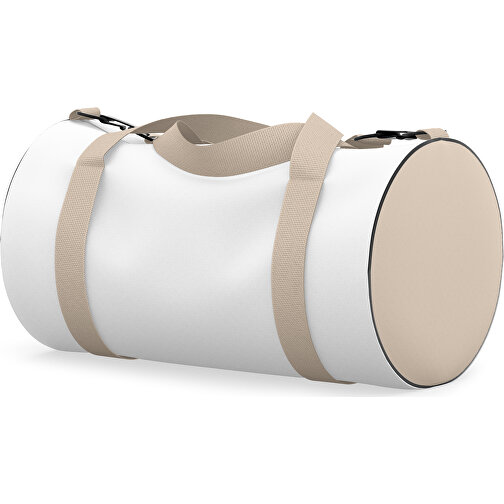 Sporttasche Modernfit , weiss / beige, Sublimation Poliester 300g, 27,00cm x 27,00cm x 50,00cm (Länge x Höhe x Breite), Bild 1