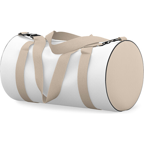 Sporttasche Modernfit , weiß / beige, Sublimation Poliester 300g, 27,00cm x 27,00cm x 50,00cm (Länge x Höhe x Breite), Bild 2