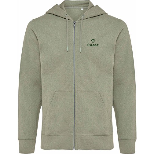 Iqoniq Abisko Zip-Kapuzenpullover Aus Recycelter Baumwolle , heather green, 50% recycelte und 50% biologische Baumwolle, XXL, 78,00cm x 1,00cm (Länge x Höhe), Bild 4