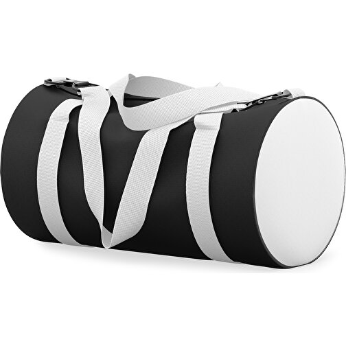 Sporttasche Modernfit , schwarz / weiß, Sublimation Poliester 300g, 27,00cm x 27,00cm x 50,00cm (Länge x Höhe x Breite), Bild 2