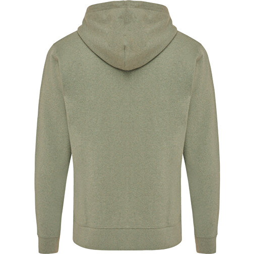 Iqoniq Abisko Zip-Kapuzenpullover Aus Recycelter Baumwolle , heather green, 50% recycelte und 50% biologische Baumwolle, L, 74,00cm x 1,00cm (Länge x Höhe), Bild 2