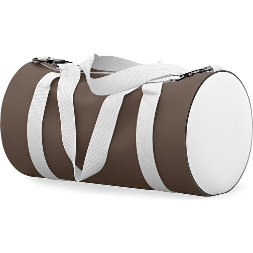 Sporttasche Modernfit , espressobraun / weiss, Sublimation Poliester 300g, 27,00cm x 27,00cm x 50,00cm (Länge x Höhe x Breite), Bild 2