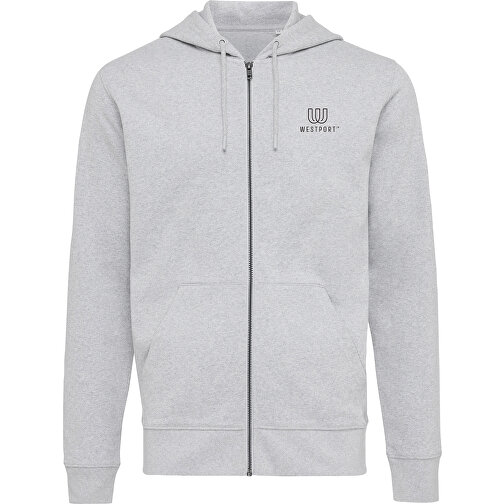 Iqoniq Abisko Zip-Kapuzenpullover Aus Recycelter Baumwolle , heather grey, 50% recycelte und 50% biologische Baumwolle, XXXL, 80,00cm x 1,00cm (Länge x Höhe), Bild 4