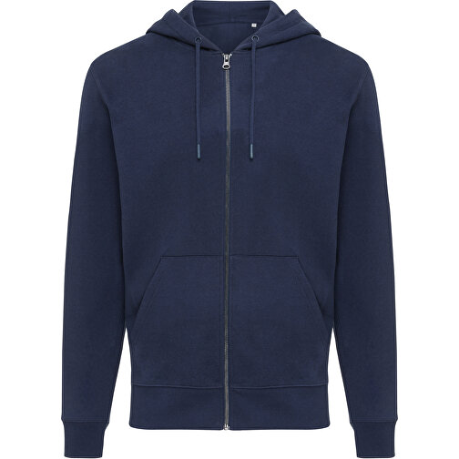 Iqoniq Abisko Zip-Kapuzenpullover Aus Recycelter Baumwolle , navy blau, 50% recycelte und 50% biologische Baumwolle, XS, 64,00cm x 1,00cm (Länge x Höhe), Bild 1