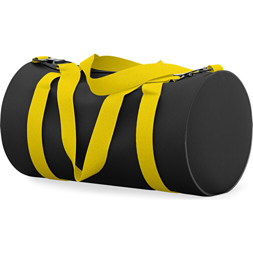 Sporttasche Modernfit , schwarz / zitronengelb, Sublimation Poliester 300g, 27,00cm x 27,00cm x 50,00cm (Länge x Höhe x Breite), Bild 2