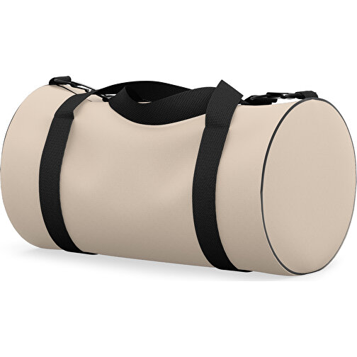 Sporttasche Modernfit , beige / schwarz, Sublimation Poliester 300g, 27,00cm x 27,00cm x 50,00cm (Länge x Höhe x Breite), Bild 1