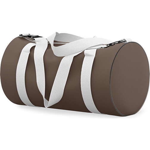 Sporttasche Modernfit , espressobraun / weiß, Sublimation Poliester 300g, 27,00cm x 27,00cm x 50,00cm (Länge x Höhe x Breite), Bild 2