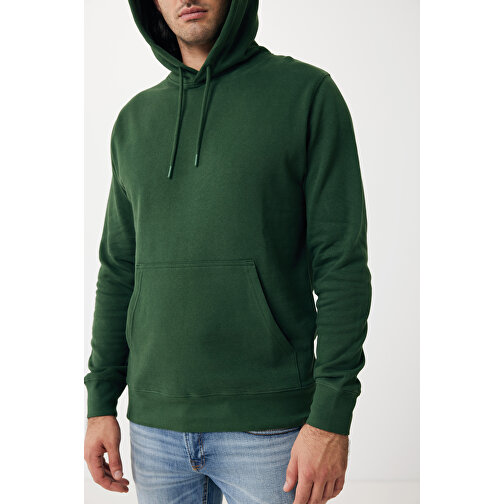 Iqoniq Rila Lightweight Hoodie Aus Recycelter Baumwolle , forest green, 30% recycelte und 70% biologische Baumwolle, XS, 64,00cm x 1,00cm (Länge x Höhe), Bild 13