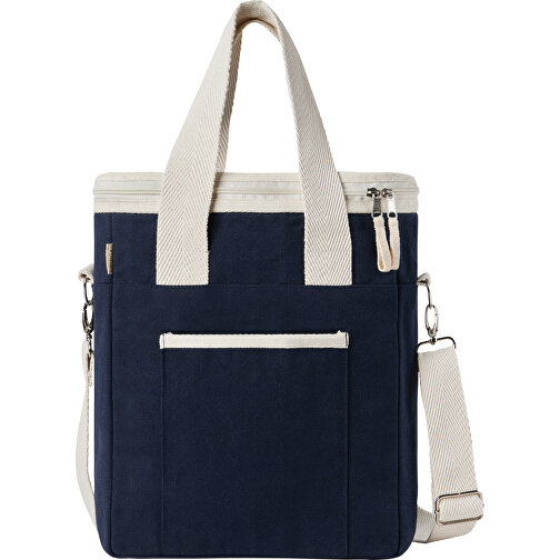 VINGA Volonne AWARE™ Kühltasche Aus Recyceltem Canvas , navy blau, Baumwolle - recycelt, 34,00cm x 12,00cm (Länge x Höhe), Bild 1