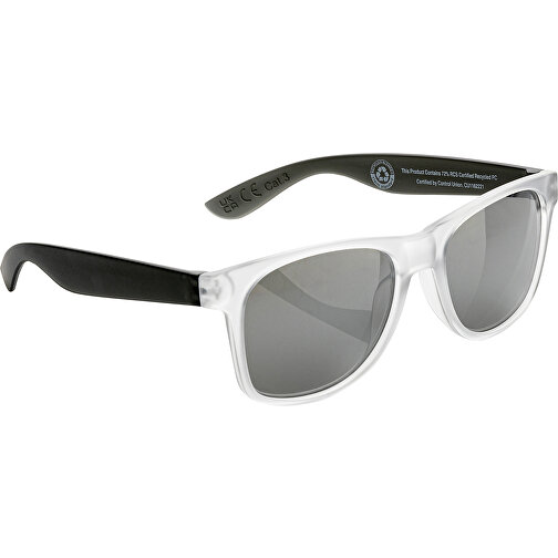 Gleam Sonnenbrille Aus RCS Rec. PC Mit Verspiegelten Gläsern, Schwarz , schwarz, PC - recycelt, 3,20cm (Höhe), Bild 1