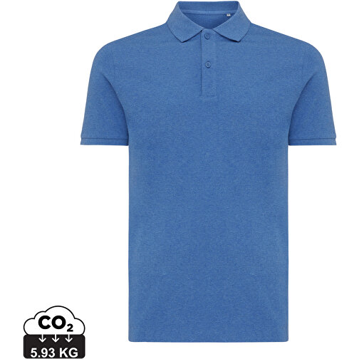 Iqoniq Yosemite Piqué-Poloshirt Aus Recycelter Baumwolle, Heather Blue , heather blue, 50% recycelte und 50% biologische Baumwolle, 4XL, , Bild 1