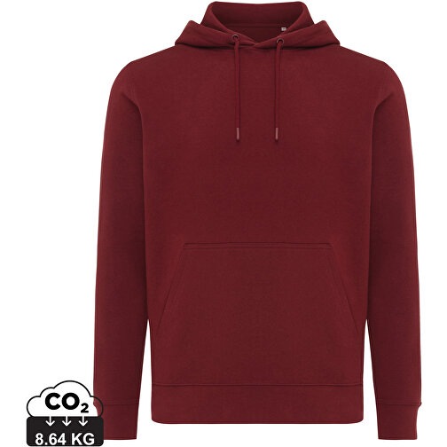 Iqoniq Rila Lightweight Hoodie Aus Recycelter Baumwolle, Burgunderrot , burgunderrot, 30% recycelte und 70% biologische Baumwolle, XS, , Bild 1