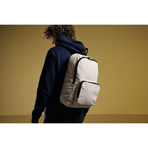 Dillon AWARE™ RPET Faltbarer Klassischer Rucksack, Off White , off white, PET - recycelt, 32,50cm x 44,00cm x 11,00cm (Länge x Höhe x Breite), Bild 11