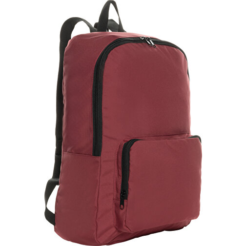 Dillon AWARE™ RPET Faltbarer Klassischer Rucksack, Rot , rot, PET - recycelt, 32,50cm x 44,00cm x 11,00cm (Länge x Höhe x Breite), Bild 1