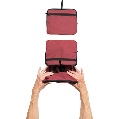 Dillon AWARE™ RPET Faltbarer Klassischer Rucksack, Rot , rot, PET - recycelt, 32,50cm x 44,00cm x 11,00cm (Länge x Höhe x Breite), Bild 6