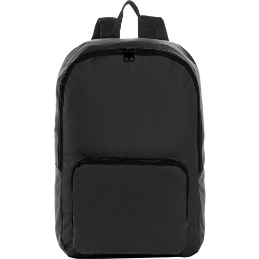 Dillon AWARE™ RPET Faltbarer Klassischer Rucksack, Schwarz , schwarz, PET - recycelt, 32,50cm x 44,00cm x 11,00cm (Länge x Höhe x Breite), Bild 2