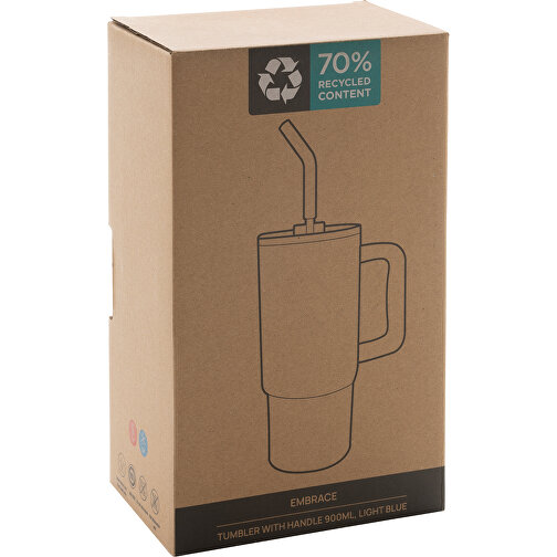 Embrace Deluxe Becher Aus RCS Recyceltem Edelstahl 900ml, Hellblau , hellblau, Rostfreier Stahl - recycelt,PP, 14,70cm x 23,50cm (Länge x Höhe), Bild 17