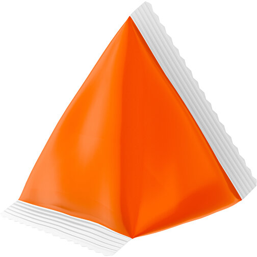 Fruchtgummi Tetraeder Trolli , Trolli, orange / weiss, Folie, 7,00cm x 6,50cm (Höhe x Breite), Bild 1