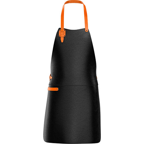 Leder Grillschürze ColourDuo , schwarz / orange, Donato Rindleder, 78,00cm x 60,00cm (Länge x Breite), Bild 1