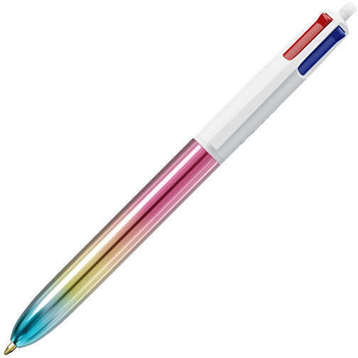 BIC® 4 Colours® Gradient Siebdruck , BiC, rosa/gelb/türkis, Kunststoff, 14,40cm x 1,60cm (Länge x Breite), Bild 2