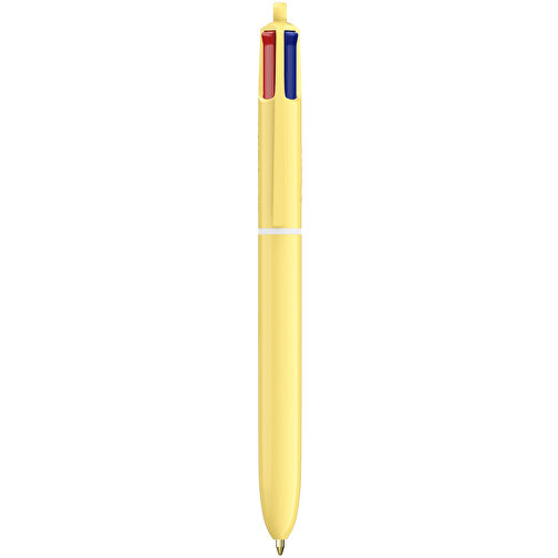 BIC® 4 Colours® Pastell + Umhängeband Siebdruck , BiC, pastellgelb, Kunststoff, 14,40cm x 1,60cm (Länge x Breite), Bild 2