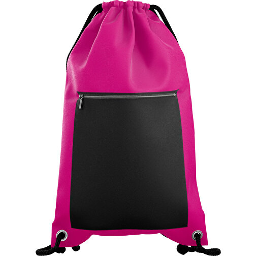 Premium Sportbeutel ColourPrime , schwarz / pink, Sublimation-fabric 200g - Polyester (PU), 33,00cm x 45,00cm (Höhe x Breite), Bild 1