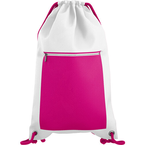 Premium Sportbeutel ColourPrime , pink / weiß, Sublimation-fabric 200g - Polyester (PU), 33,00cm x 45,00cm (Höhe x Breite), Bild 1