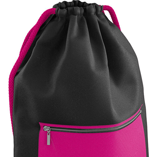 Premium Sportbeutel ColourPrime , pink / schwarz, Sublimation-fabric 200g - Polyester (PU), 33,00cm x 45,00cm (Höhe x Breite), Bild 2