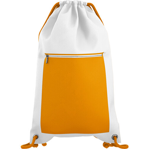 Premium Sportbeutel ColourPrime , kürbisorange / weiss, Sublimation-fabric 200g - Polyester (PU), 33,00cm x 45,00cm (Höhe x Breite), Bild 1