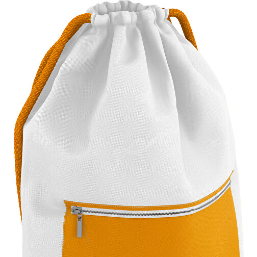 Premium Sportbeutel ColourPrime , kürbisorange / weiss, Sublimation-fabric 200g - Polyester (PU), 33,00cm x 45,00cm (Höhe x Breite), Bild 2