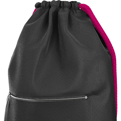 Premium Sportbeutel ColourPrime , schwarz / pink, Sublimation-fabric 200g - Polyester (PU), 33,00cm x 45,00cm (Höhe x Breite), Bild 4