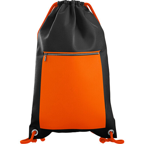 Premium Sportbeutel ColourPrime , orange / schwarz, Sublimation-fabric 200g - Polyester (PU), 33,00cm x 45,00cm (Höhe x Breite), Bild 1