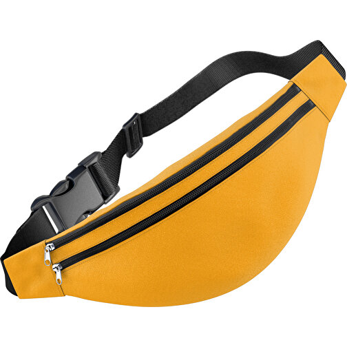 Stylische Gürteltasche Fanny , hellorange / schwarz, Sublimation-fabric 200g - Polyester (PU), 13,00cm x 33,00cm (Höhe x Breite), Bild 1