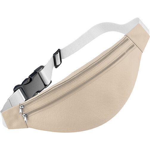 Stylische Gürteltasche Fanny , beige / weiß, Sublimation-fabric 200g - Polyester (PU), 13,00cm x 33,00cm (Höhe x Breite), Bild 1