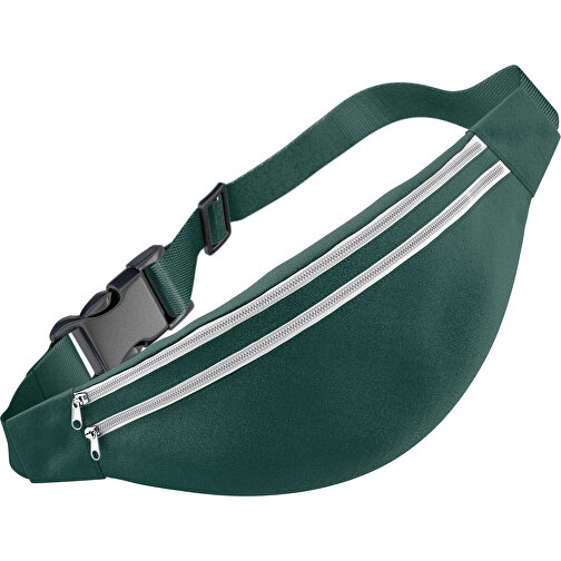 Stylische Gürteltasche Fanny , dunkelgrün / weiss, Sublimation-fabric 200g - Polyester (PU), 13,00cm x 33,00cm (Höhe x Breite), Bild 1