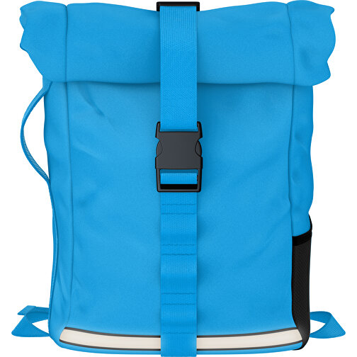 Rolltop Rucksack Comfort , hellblau, Sublimation-fabric 200g - Polyester (PU), 29,50cm x 13,00cm x 33,00cm (Länge x Höhe x Breite), Bild 1