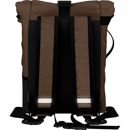 Rolltop Rucksack Comfort , espressobraun / schwarz, Sublimation-fabric 200g - Polyester (PU), 29,50cm x 13,00cm x 33,00cm (Länge x Höhe x Breite), Bild 2