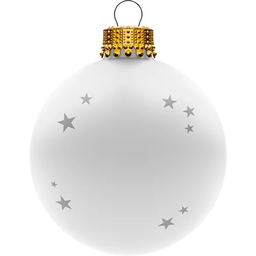 Boule de Noël moyenne 66 mm, couronne or, mate, Image 1