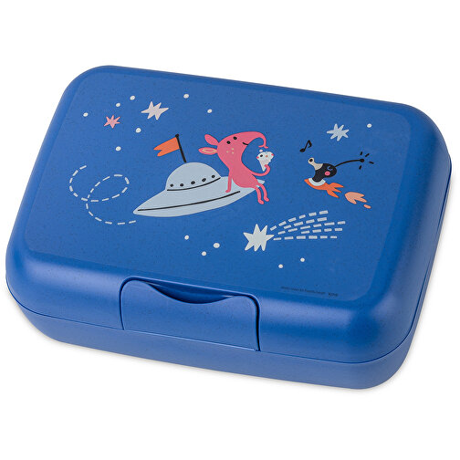 CANDY L SPACE Lunchbox Mit Trennschale , Koziol, organic blue space, ORGANIC BIO-CIRCULAR, 19,00cm x 6,50cm x 13,50cm (Länge x Höhe x Breite), Bild 1